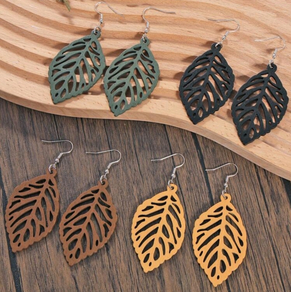 Leaf Drop Earrings 4 pack